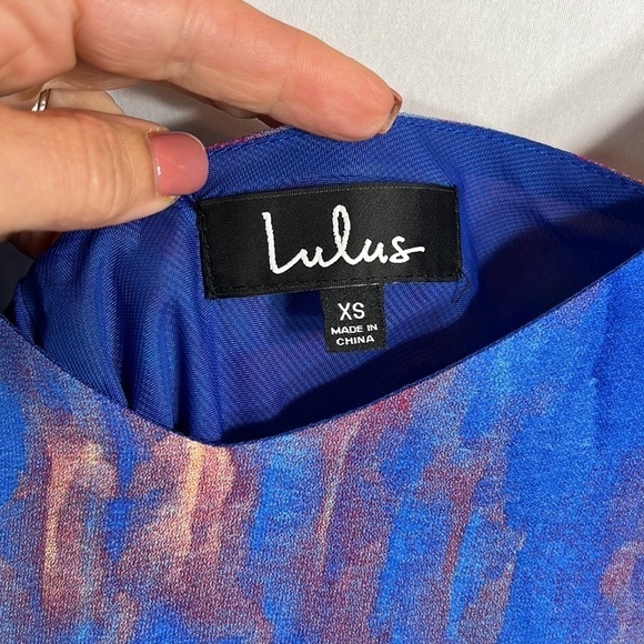 Lulus Flying Watercolors Royal Blue Maxi Dress size XS NWT - Picture 3 of 8